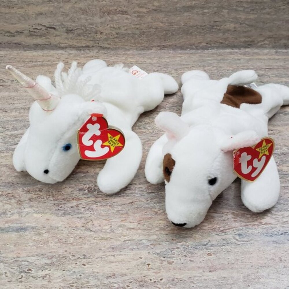 Vintage Ty Beanie Babies Mystic (1993) & Butch (1999) Plush